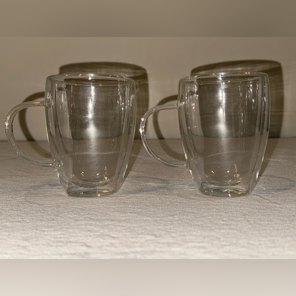 Elegant Clear Glass Coffee Mugs